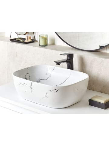 Beliani Waschbecken HOPI in Weiß - (W) 47 x (H) 14 x (L) 34 cm