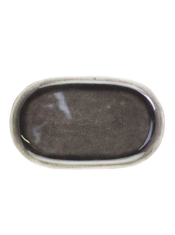 Chic Antique Plätzchenteller CALAIS Grau Oval 25x15 cm