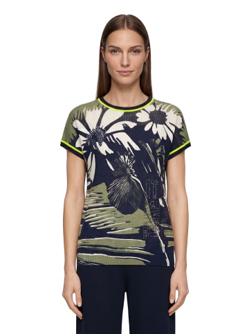 Betty Barclay Strickpullover mit Print in Dark Blue/Khaki