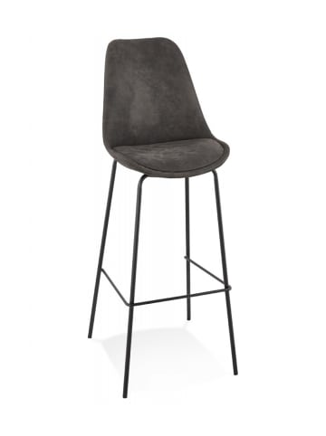 KADIMA DESIGN Barhocker Metall mit Textil Bezug | Dunkelgrau in Anthrazit