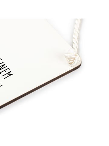 Mr. & Mrs. Panda Schild Storch mit Spruch in Weiß