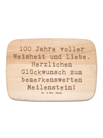 Mr. & Mrs. Panda Frühstücksbrettchen Spruch 100. Geburtstag mit ... in Transparent