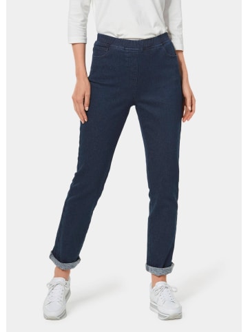 GOLDNER Kurzgröße: Stretchbequeme Thermo-Jeans LOUISA in dunkelblau