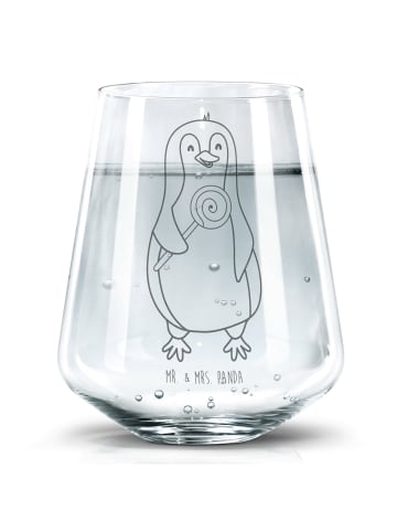 Mr. & Mrs. Panda Trinkglas Pinguin Lolli ohne Spruch in Transparent