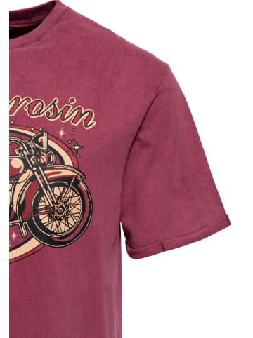 King Kerosin King Kerosin Print T-Shirt Bobber in burgund