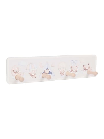 relaxdays Kindergarderobe in  Natur/ Weiß - (B)38 x (H)10 x (T)5,5 cm