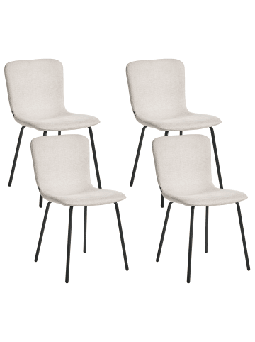 Beliani 4er-Set Esszimmerstuhl CALDWELL in Beige/Schwarz