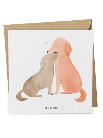 Mr. & Mrs. Panda Deluxe Karte Hunde Liebe ohne Spruch in Weiß