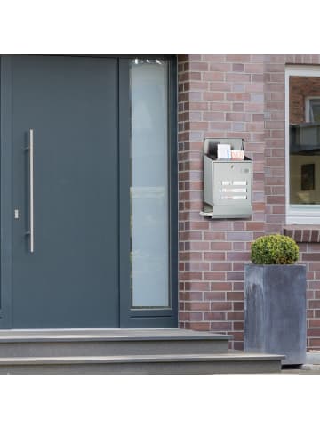 relaxdays Briefkasten in Silber