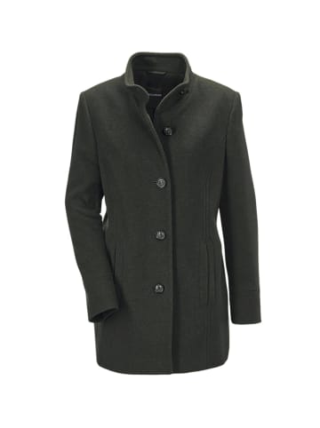 GOLDNER Kurzgröße: Wolljacke mit feinen Details in lodengrün