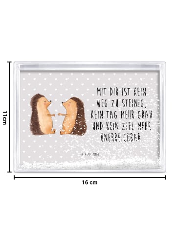 Mr. & Mrs. Panda Schüttelrahmen Igel Liebe mit Spruch in Grau Pastell