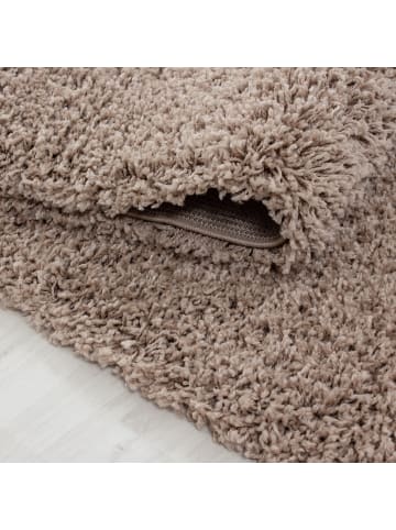 KADIMA DESIGN Teppich Hochflor Shaggy Waschbar Einfarbig RHEIN Strapazierfähig in Beige