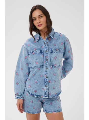 Kaffe Jacke KAbabena Relaxed fit in Blue Denim/Pink Flower Emb.