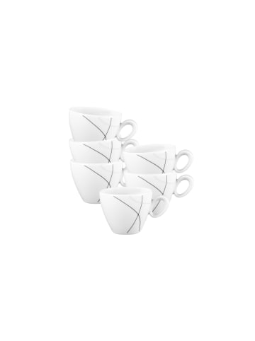 Seltmann Weiden 6er Set Espressotassen Trio Highline 0,11 l weiß-grau in weiß-grau
