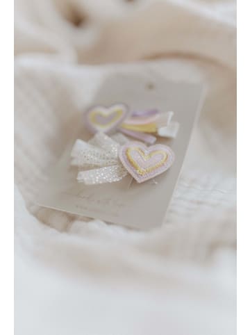 leevje Haarspangen embroidery heart clips' in beige