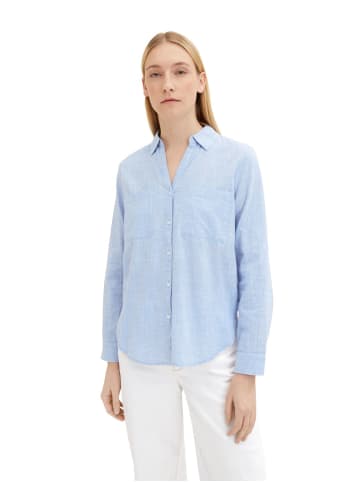 Tom Tailor Bluse SLUB STRUCTURE in Blau