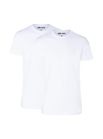 CAMP DAVID  T-Shirt 2er Pack in Weiß