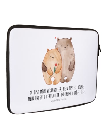 Mr. & Mrs. Panda Notebook Tasche Bären Liebe mit Spruch in Weiß