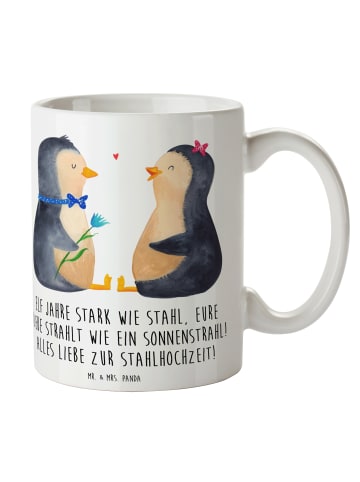 Mr. & Mrs. Panda Teebecher 11. Hochzeitstag Stahlhochzeit mit Sp... in Weiß