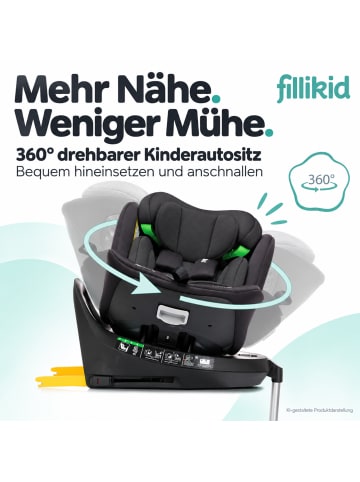 fillikid Autositz Aris i-Size 40-150 cm Exklusiv in Schwarz