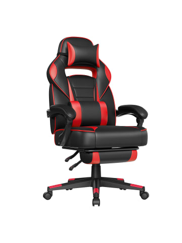 SONGMICS Gaming-Stuhl Cathy in Schwarz-Rot - (B)70 x (H)122 x (T)70 cm