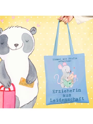 Mr. & Mrs. Panda Alltagstasche Erzieherin Leidenschaft mit Spruch in Sky Blue