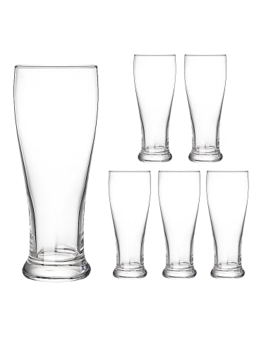 relaxdays 6x Bierglas in Transparent - 460 ml
