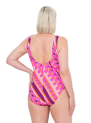 Ulla Popken Badeanzug in hibiskuspink