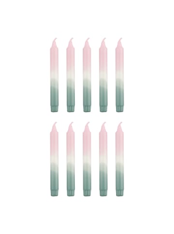 Butlers Stabkerze DIP-DYE 10er-Set in Grün-Pink
