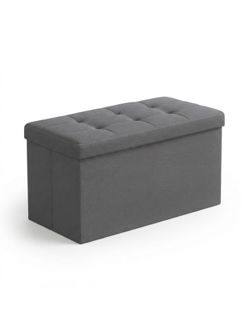 relaxdays Sitzbank in Dunkelgrau - (B)76 x (H)38 x (T)38 cm