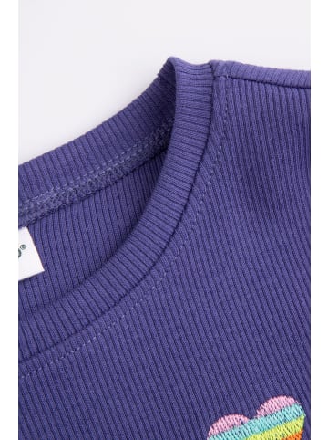 Coccodrillo Langarm-Rippstrick-T-Shirt in dunkelblau