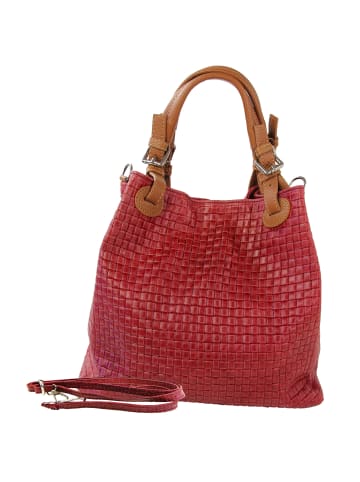 Toscanto Toscanto Handtasche, Umhängetasche Leder dunkelrot, bordeaux ca. 31cm