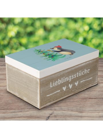 Mr. & Mrs. Panda box aus holz Pinguin Weihnachtsbaum ohne Spruch in Eisblau