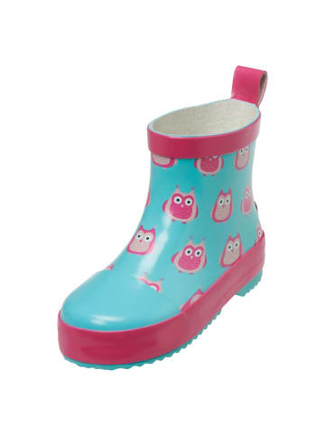 Playshoes Gummistiefel Halbhoch - Eulen - Türkis & in blau,rosa