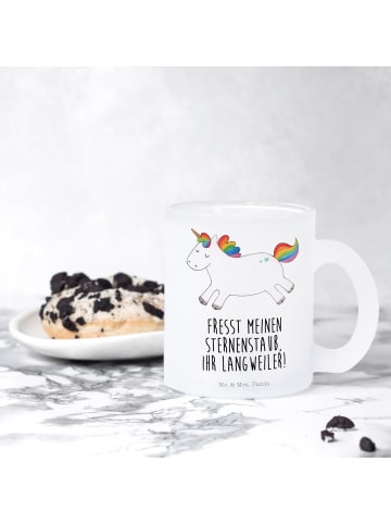 Mr. & Mrs. Panda Teebecher Einhorn Happy mit Spruch in Transparent