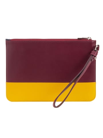 DuDu Clutch Tasche Leder 21 cm in burgundy