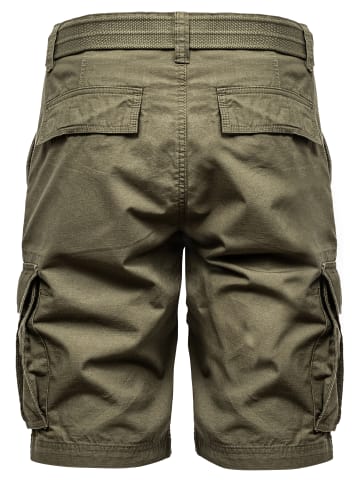 Humy Bermuda Chino Shorts mit Gürtel und Cargo Design A&S in Olive