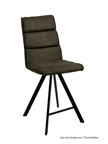 58 aufm Kessel THEKENSTUHL (2er-Set) Delfina 47x109x60 Schwarz/Khaki