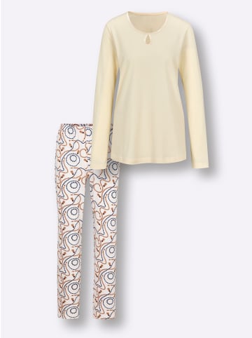WITT WEIDEN Schlafanzug in champagner-marine-bedruckt
