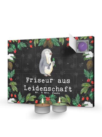 Mr. & Mrs. Panda Adventskalender Friseur Leidenschaft mit Spruch in Kreidetafel