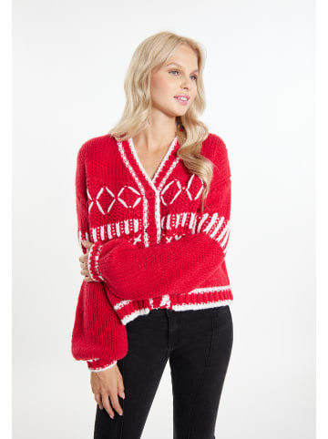 IZIA Damen Cardigan in Rot Weiss