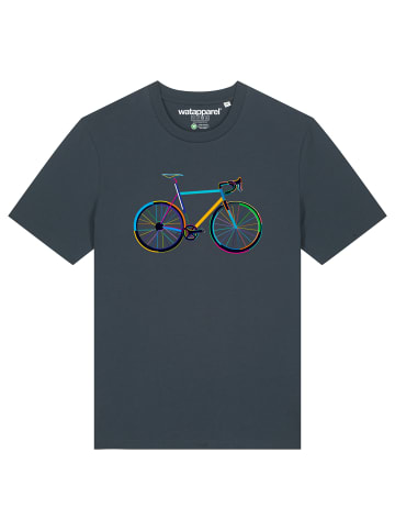wat? Apparel T-Shirt Fahrrad by night in India Ink Grey