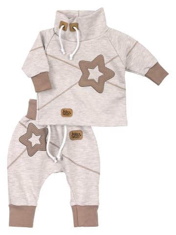 Baby Sweets 2tlg Set Shirt + Hose Patchwork Sterne in beige