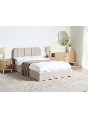 Beliani Doppelbett CHALLANS in Beige/Schwarz - (W) 148 x (H) 100 x (L) 215 cm