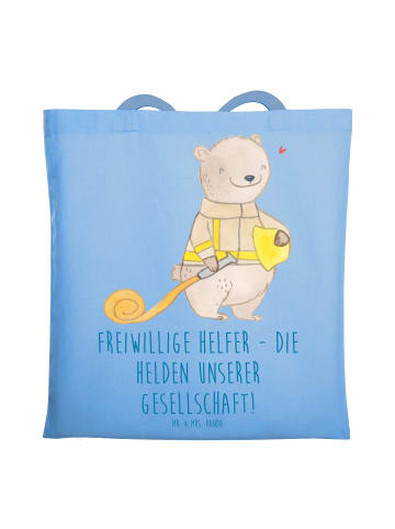 Mr. & Mrs. Panda Tote Bag Freiwilliger Held mit Spruch in Sky Blue
