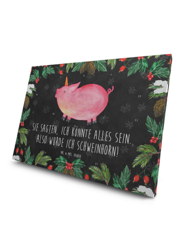 Mr. & Mrs. Panda Tee Adventskalender Einhorn Schwein mit Spruch in Kreidetafel