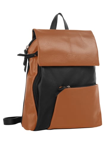 Cluty City-Rucksack echt Leder in cognac