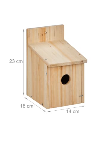 relaxdays Nistkasten-Bausatz in Natur - (B)14 x (H)23 x (T)18 cm