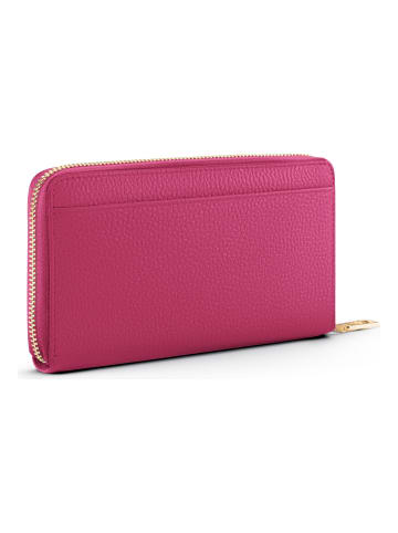 Lazarotti Bologna Leather XL Zip-Around Geldbörse Leder 19 cm in hot pink