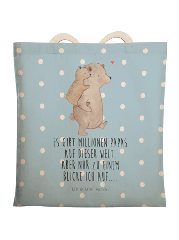 Mr. & Mrs. Panda Tasche Papa Bär mit Spruch in Blau Pastell